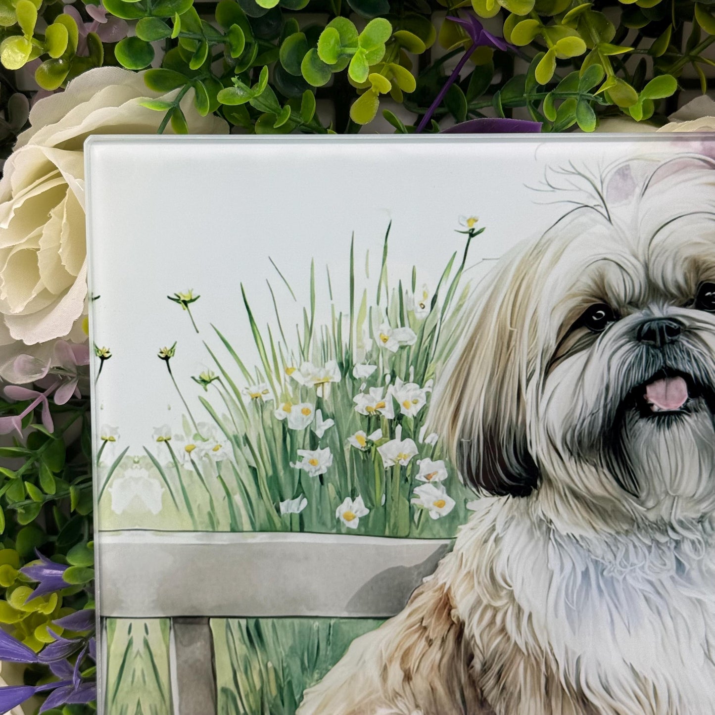 Shih Tzu 8inch x 11inch Glass Chopping Board