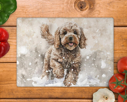 Cockapoo 8inch x 11inch Glass Chopping Board