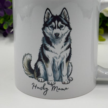Husky Ceramic 11oz Dog Mug: Handmade Coffee Gift for Pet Lovers