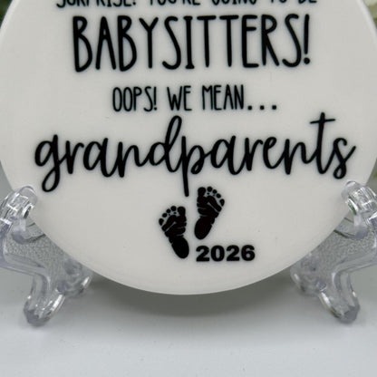 Baby Announcement Humour - Grandparents Ceramic Ornament - 2026