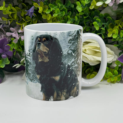 Cavalier King Charles Spaniel Black and Tan 11oz Mug: Handmade Dog Lover Gift