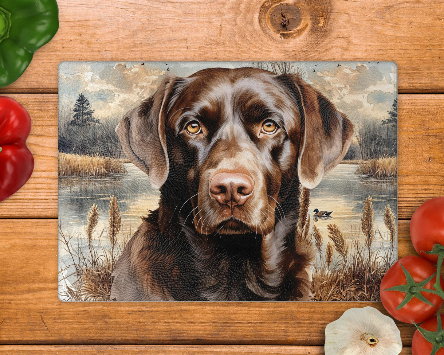 Labrador Lake Glass Chopping Board - Worktop Saver