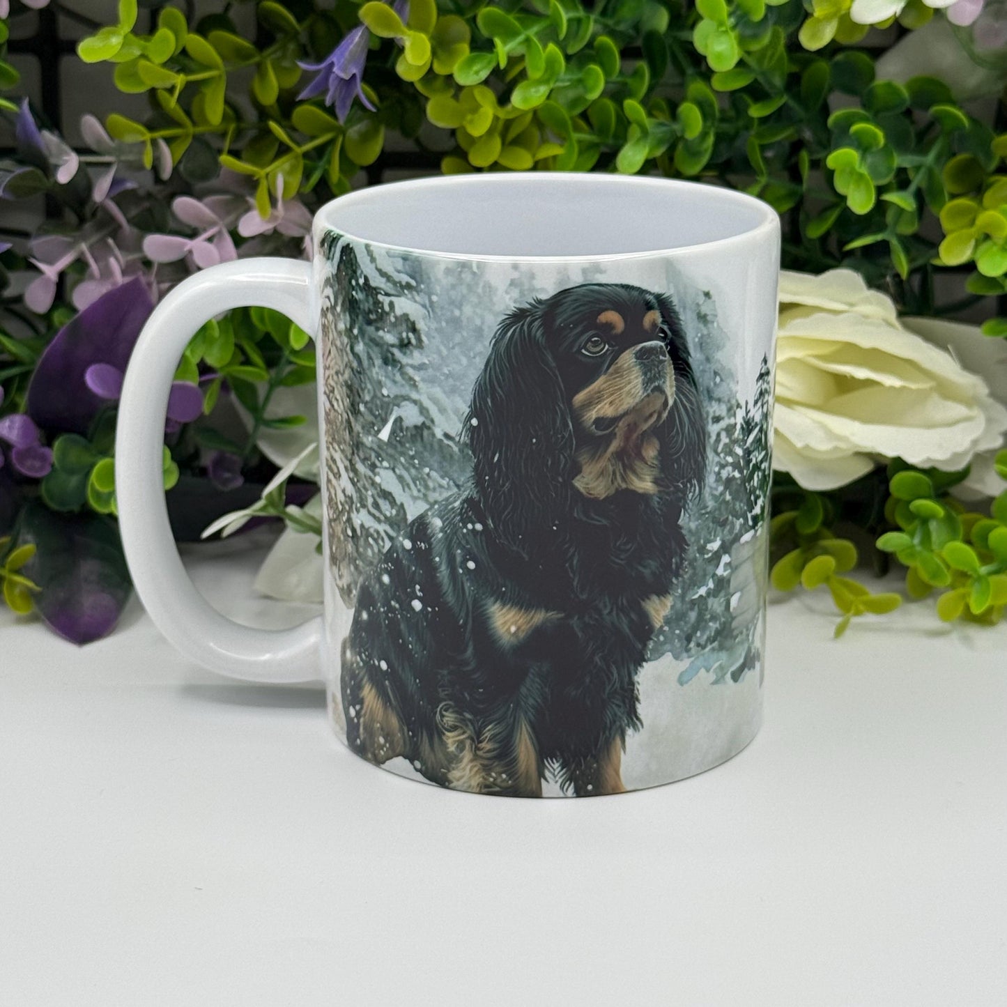 Cavalier King Charles Spaniel Black and Tan 11oz Mug: Handmade Dog Lover Gift