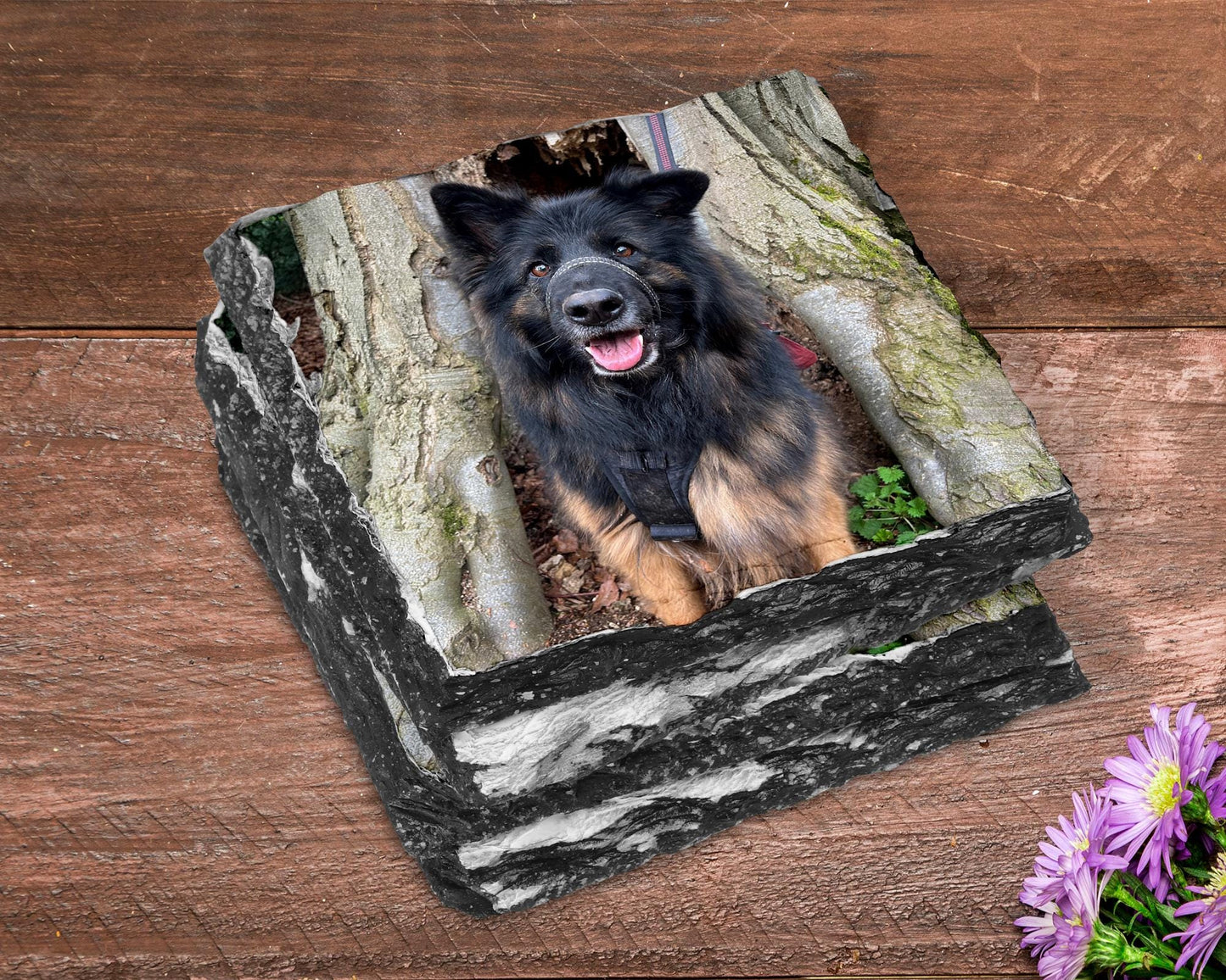 4x Custom Photo Slate Coasters 9cm x 9cm - Personalised Image