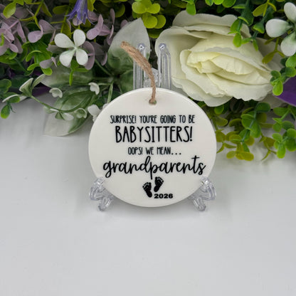 Baby Announcement Humour - Grandparents Ceramic Ornament - 2026