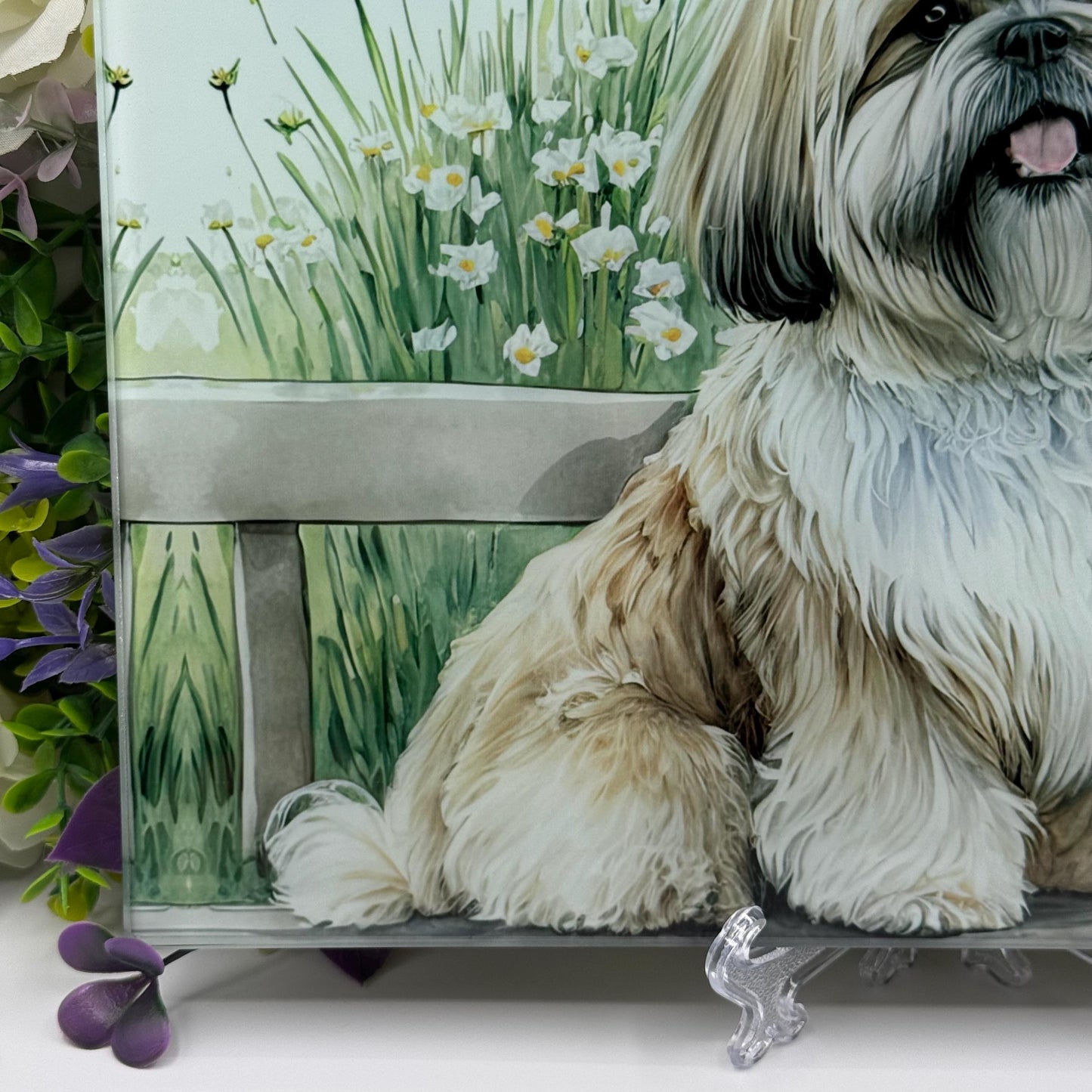 Shih Tzu 8inch x 11inch Glass Chopping Board