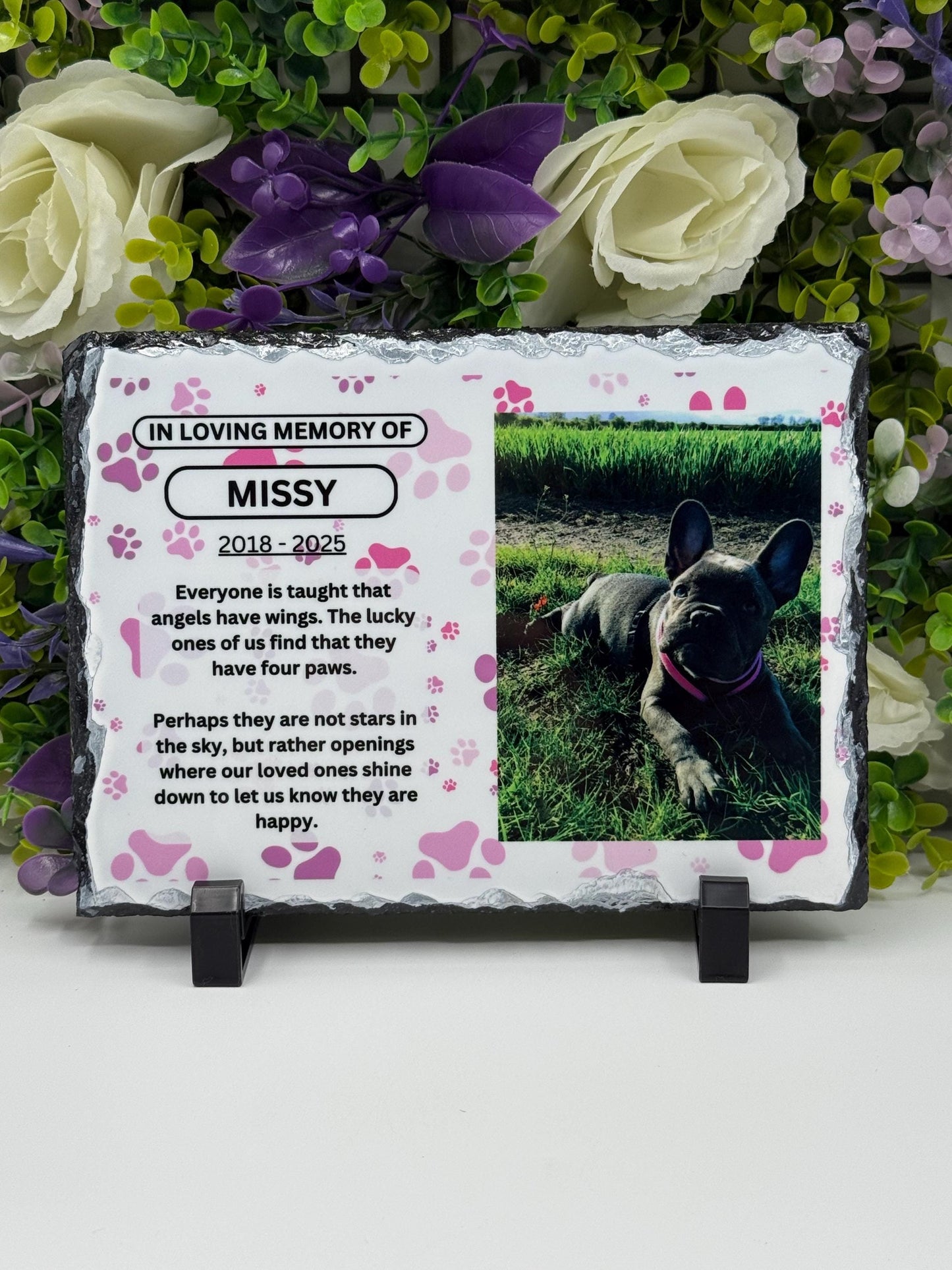 Personalised Pet Memorial Slate – Custom Photo Keepsake Plaque(15cm x 20cm)