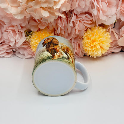 Cocker Spaniel Ceramic Dog Mug: Landscape Design, Pet Lover Gift