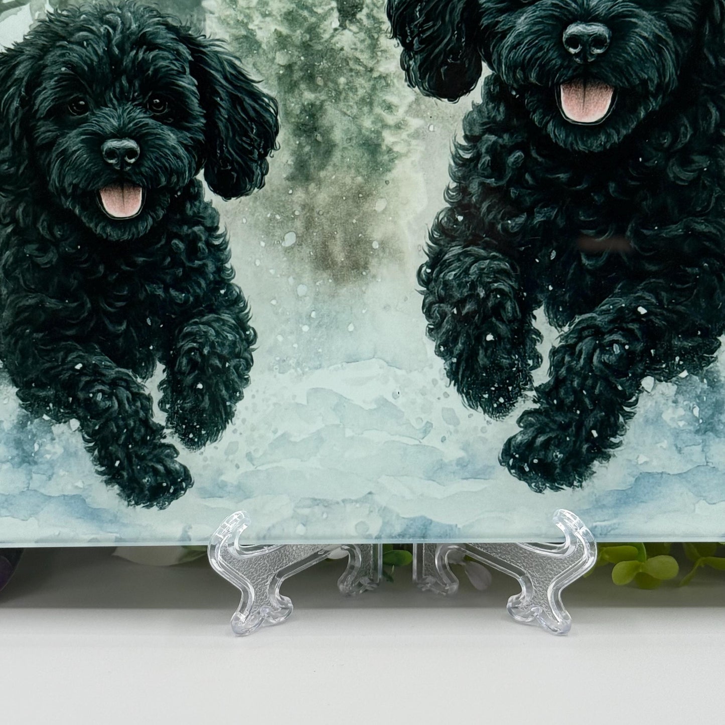 Cavapoo 8inch x 11inch Glass Chopping Board