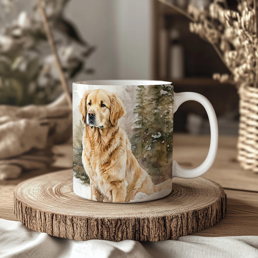 Golden Retriever Winter Snow 11oz Ceramic Mug