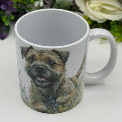 Border Terrier Wildflower Floral Ceramic 11oz Dog Mug