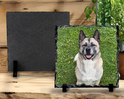 4x Custom Photo Slate Coasters 9cm x 9cm - Personalised Image