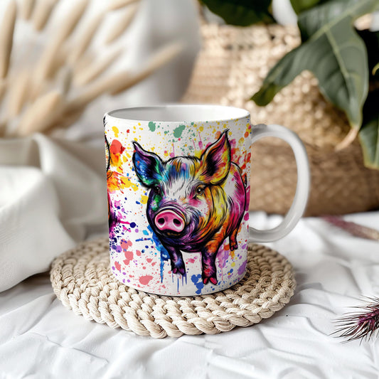 Pig Colourful 11oz Ceramic Mug