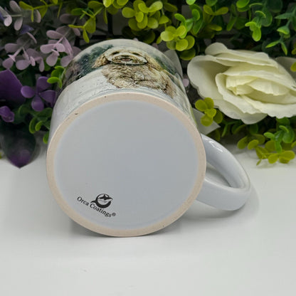 Cavachon Dog Winter Forest Mug: Handmade Ceramic Coffee Cup, Pet Lover Gift