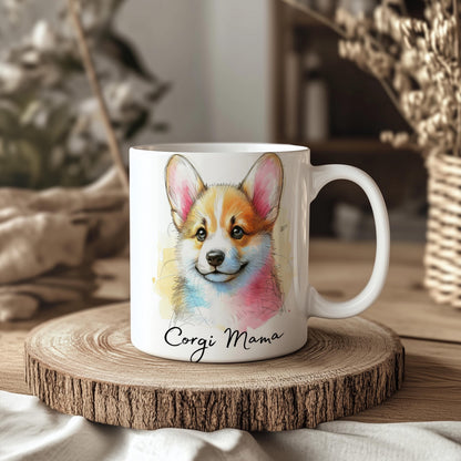 Corgi Watercolour Ceramic 11oz Mug: Handmade Dog Lover Gift