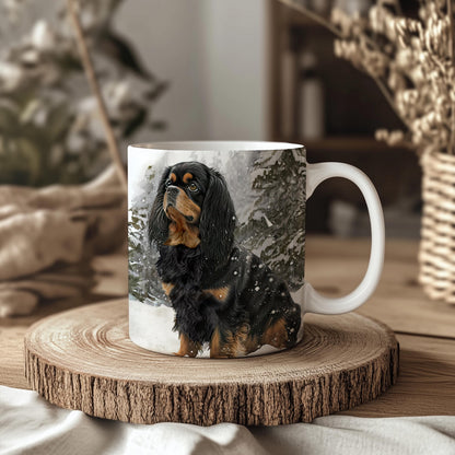 Cavalier King Charles Spaniel Black and Tan 11oz Mug: Handmade Dog Lover Gift