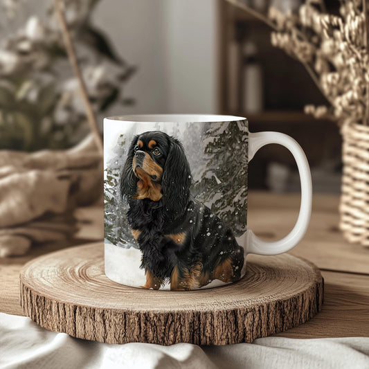 Cavalier King Charles Spaniel Black and Tan 11oz Mug: Handmade Dog Lover Gift
