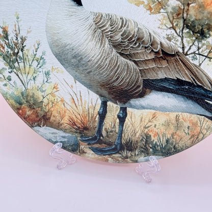 Goose Glass Round Tea Pot Holder/Chopping Board, Cutting Board