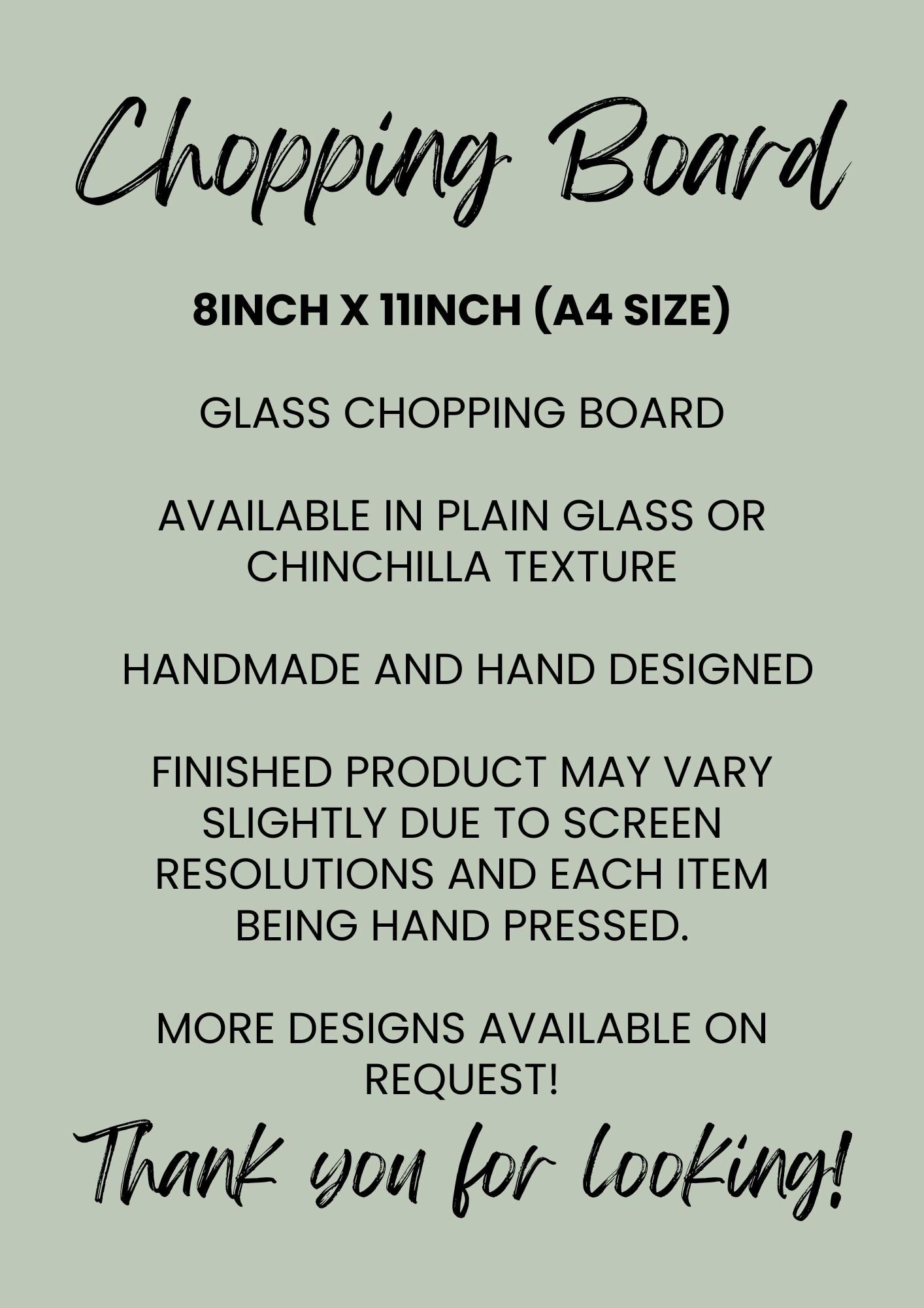 Highland Cow Kitchen Baking 8inchx11inch Glass Chopping Board