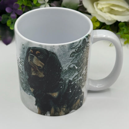 Cavalier King Charles Spaniel Black and Tan 11oz Mug: Handmade Dog Lover Gift